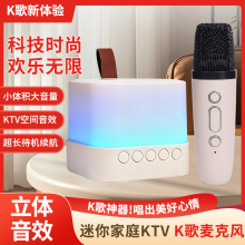 跨境新款Y27蓝牙音响户外家用便携式无线K歌音响手机一体机麦克风