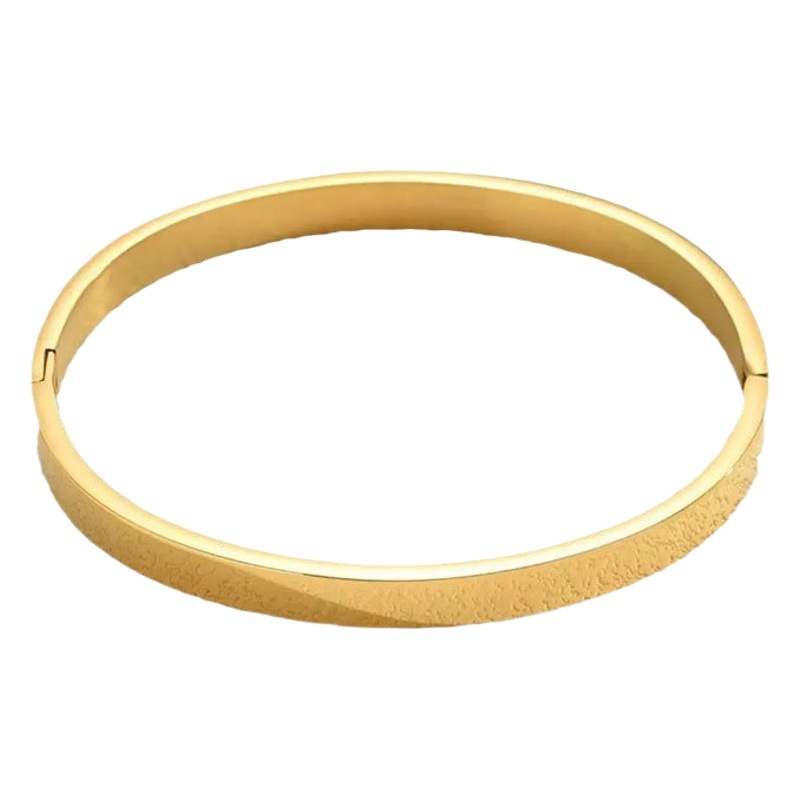 Pulsera de acero de titanio pulsera de acero inoxidable brillante para niñas de moda de alto grado todo partido simple luz de lujo no desvanecimiento pulsera