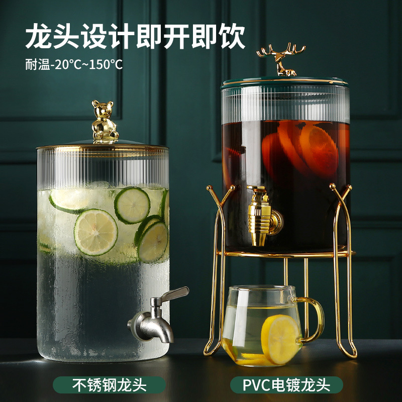 厂家供应玻璃凉水壶家用加厚冷泡瓶耐热果汁桶密封冷水壶