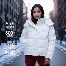 高品质lulu羽绒服女鹅绒puff五格时尚保暖连帽加厚露露泡芙外套