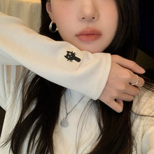 张贝贝270克双面糯米绒百搭打底衫女宽松显瘦圆领长袖上衣冬时尚