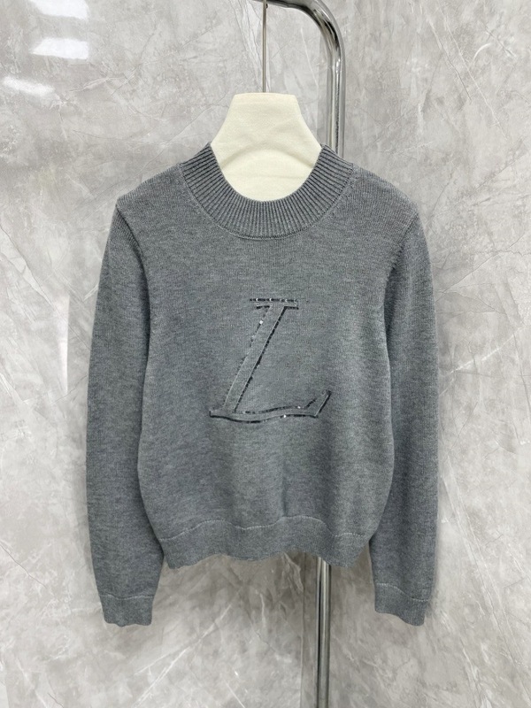 2025 初秋の新スタイル Nanyou Haute Couture L ファッションカジュアルレタースパンコールラウンドネックルーズ長袖セーター女性用|undefined