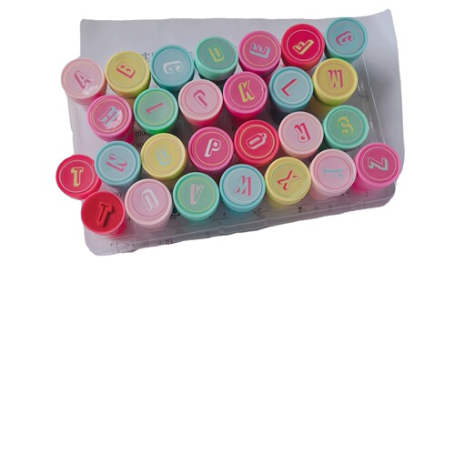 Japanese and Korean cute cartoon diary stamps for children, fun and creative 26 alphanumeric stamp toy set