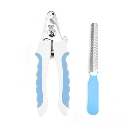 Straight handle stainless steel pet nail scissors Dog and cat pet nail clipper cleaning tool pet scissors set