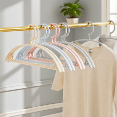 马卡龙色无痕防滑衣架塑料衣服撑半圆家用晾晒衣挂干湿两用衣服架