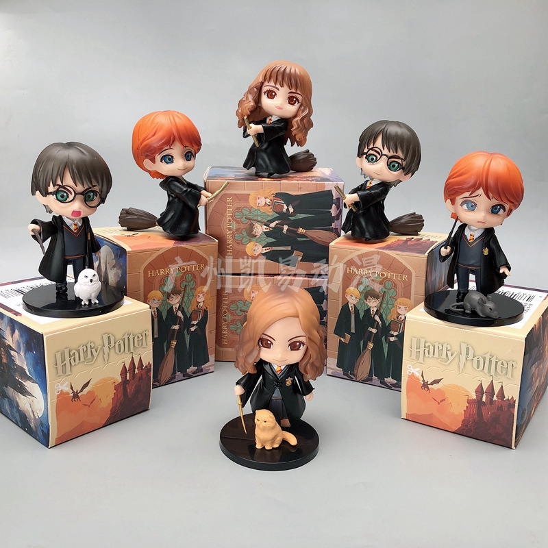 Harry Potter Blind Box Hermione Ron Flying Broomstick Magic Academy Anime Figure Ornaments Grabber Gift