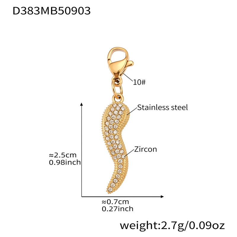 鑫艺鑫欧美个性新款不锈钢锆石小辣椒皇冠爱心多配件DIY吊坠项链|undefined