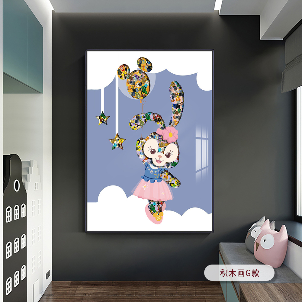 Bloques de construcción Pintura decorativa Estrella de dibujos animados Daitu Anime Sala de estar Entrada Pasillo Pasillo Pintura mural Habitación de los niños Pintura colgante junto a la cama