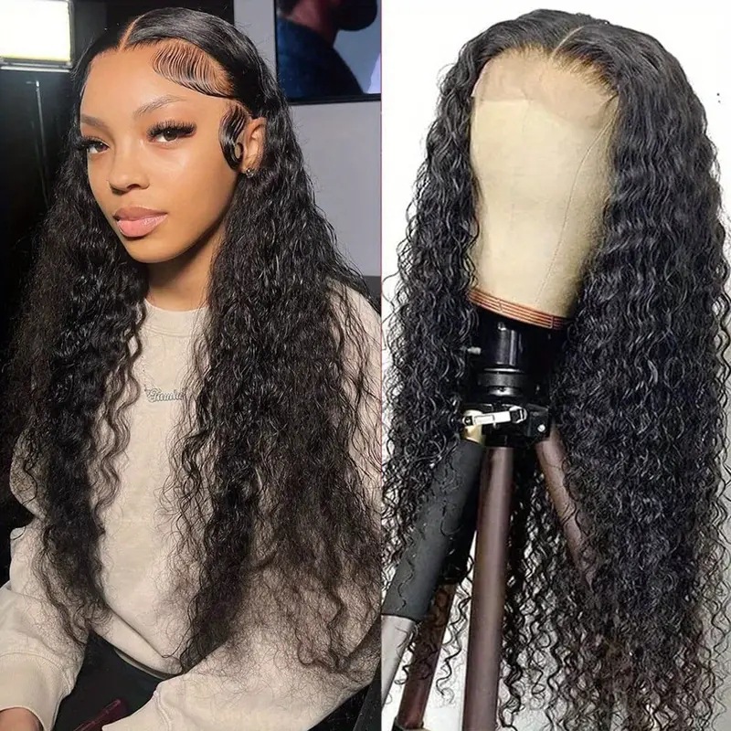 Perruque synthétique style européen/américain avec lace frontale, petites boucles, extensions de cheveux synthétiques ondulés, longueurs courtes, moyennes et longues, pour un usage quotidien._voghion.com