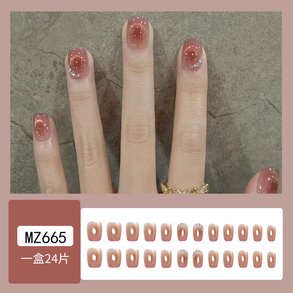 Fábrica directa de moda ojo de gato parche de uñas temperamento dulce blanquear parche de uñas falsas para dibujar la muestra puede diseñar image 5