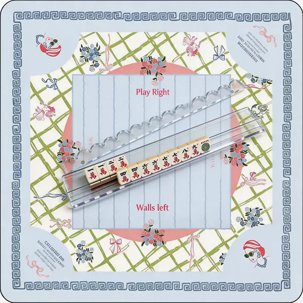 American Mahjong Mat - New Cross-Border Hand-Painted Blue Striped American Mahjong Mat Rubber Game Mat