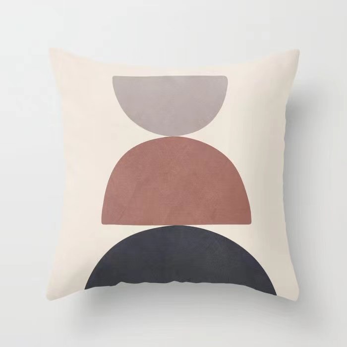 Funda De Almohada abstracta simple moderna funda de almohada de piel de melocotón geométrica simple funda de almohada de mediados de siglo
