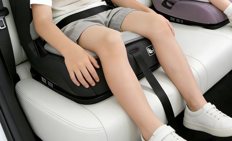 Simple rear seat safety seat for 12-year-olds, suitable for portable folding car seats for older children, children's car seat with cotton upholstery