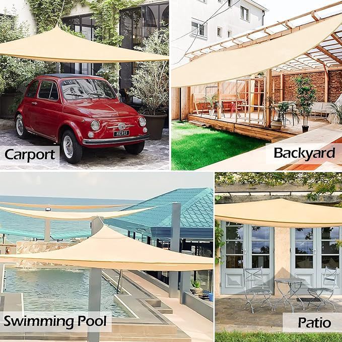 遮阳帆 户外防水牛津布遮阳网沙滩花园停车位游泳池隔热防晒天幕