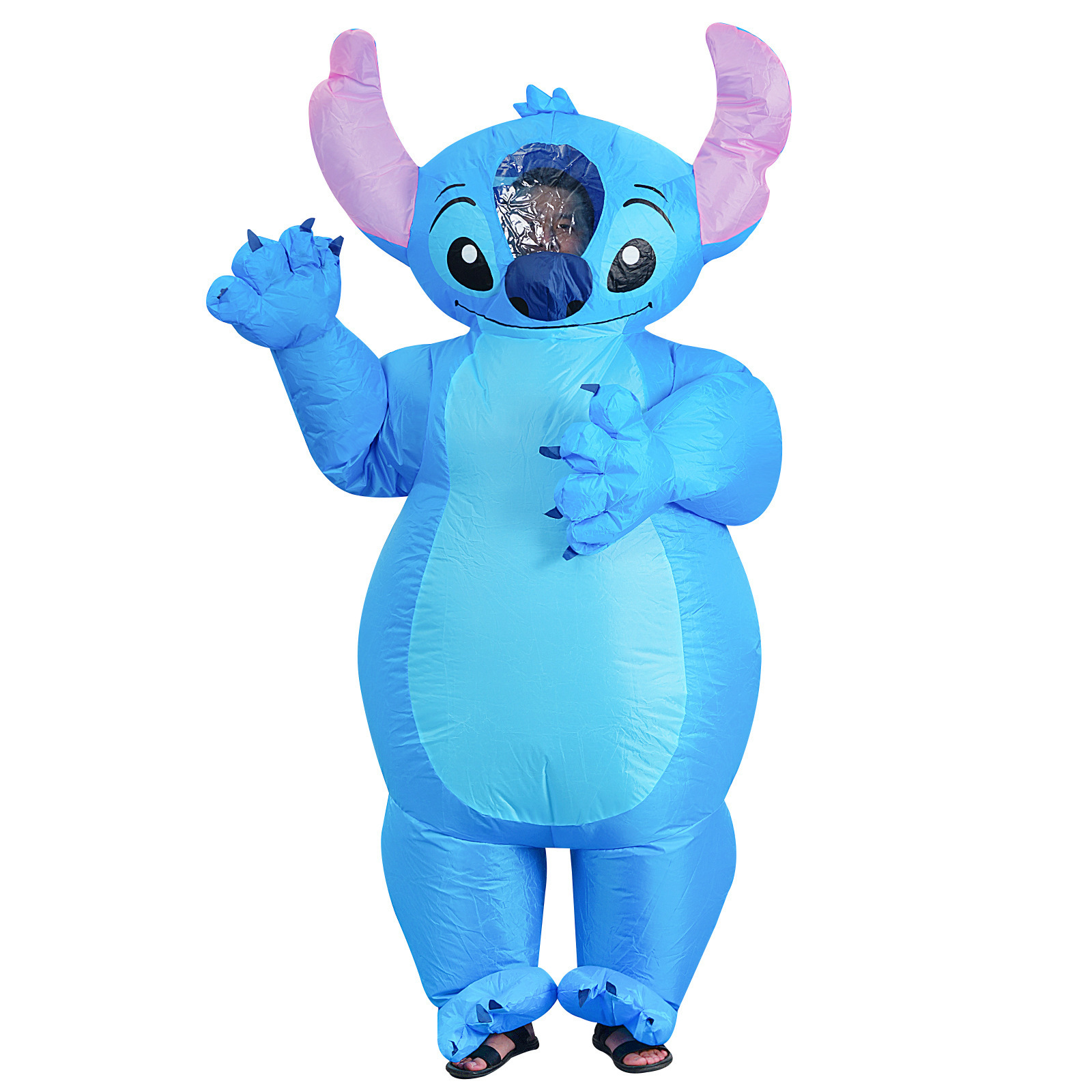 Animación animada personalizada azul Steely infláble ropa para adultos juega adorable ropa infláble de rendimiento