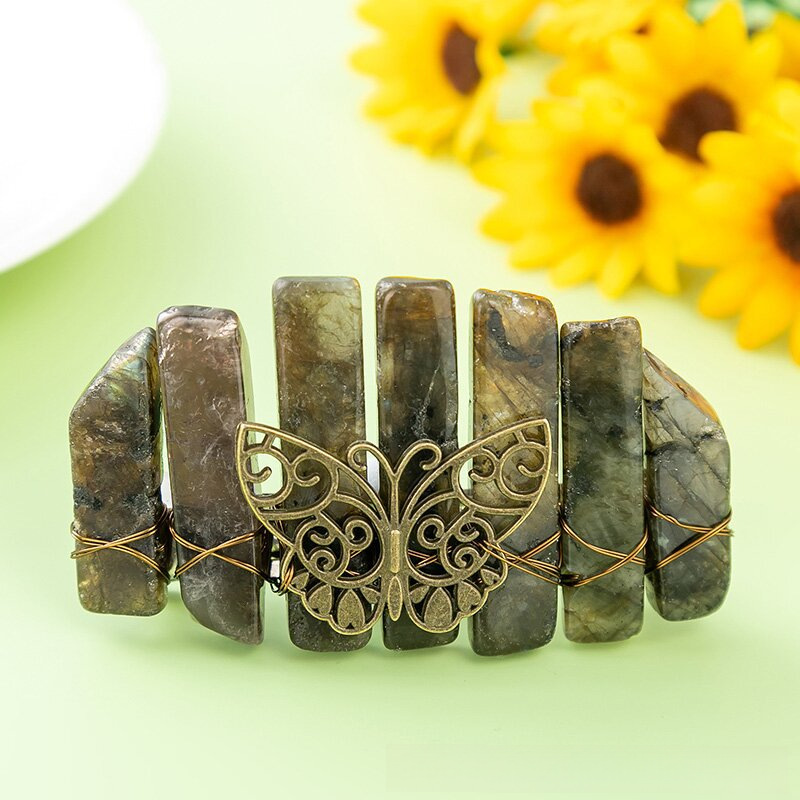 Presilha de cabelo borboleta de cristal acessório boho_voghion.com