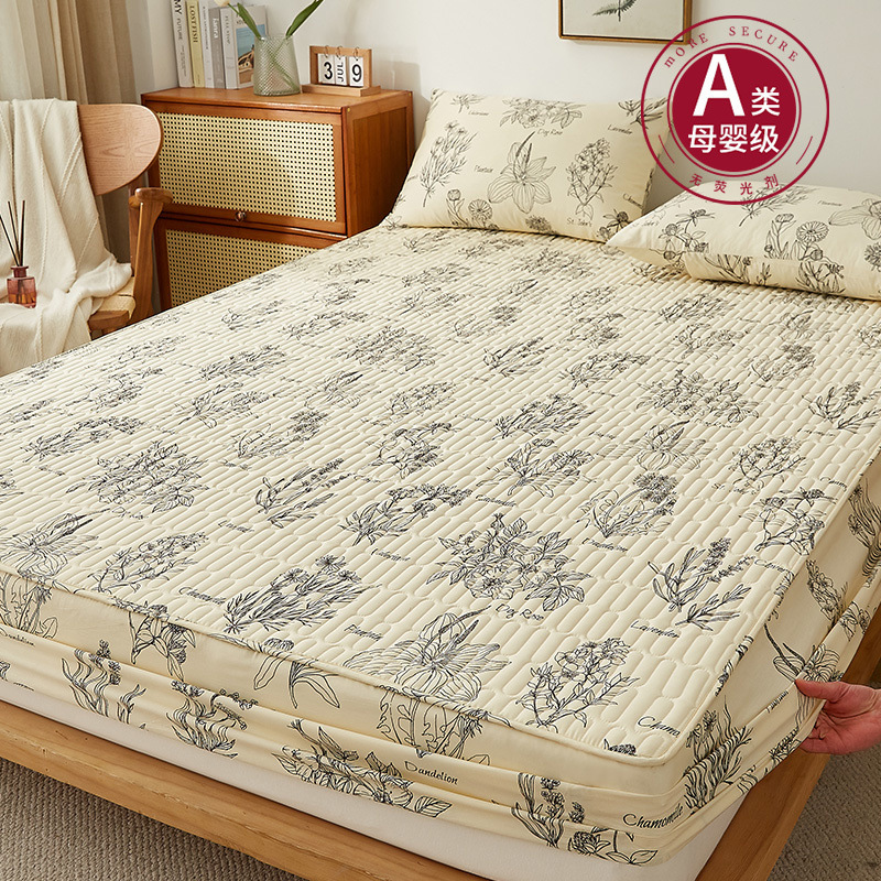 Colcha de cama acolchada gruesa de una pieza para otoño e invierno 2023 nueva funda protectora de colchón Simmons cubierta antipolvo