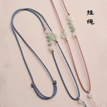 高档手工平安扣编绳玉坠翡翠和田玉吊坠挂绳挂脖玉佛项链绳可调节