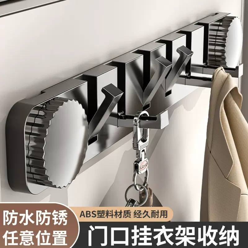 吸盘门后挂钩强力粘胶免打孔强力承重置物架钩子入户门挂衣架收纳