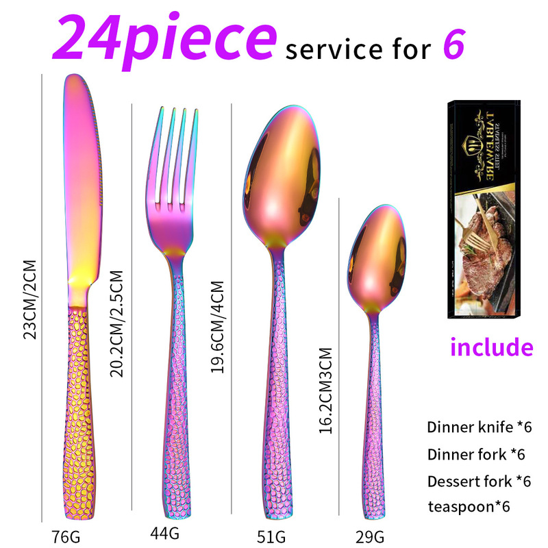 アマゾン角柄蛇紋ステンレス食器20/40点セットギフトボックスホテル西食器ステーキナイフフォークスプーン|undefined