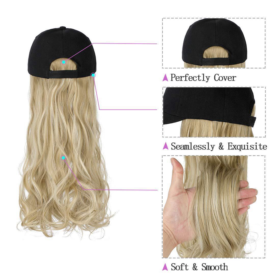 New Wig Hat All-in-one Women's Large Wave Long Curly Hair Duckbill Cap Baseball Cap Cap Synthetic Fiber Wig Baseball Cap_voghion.com