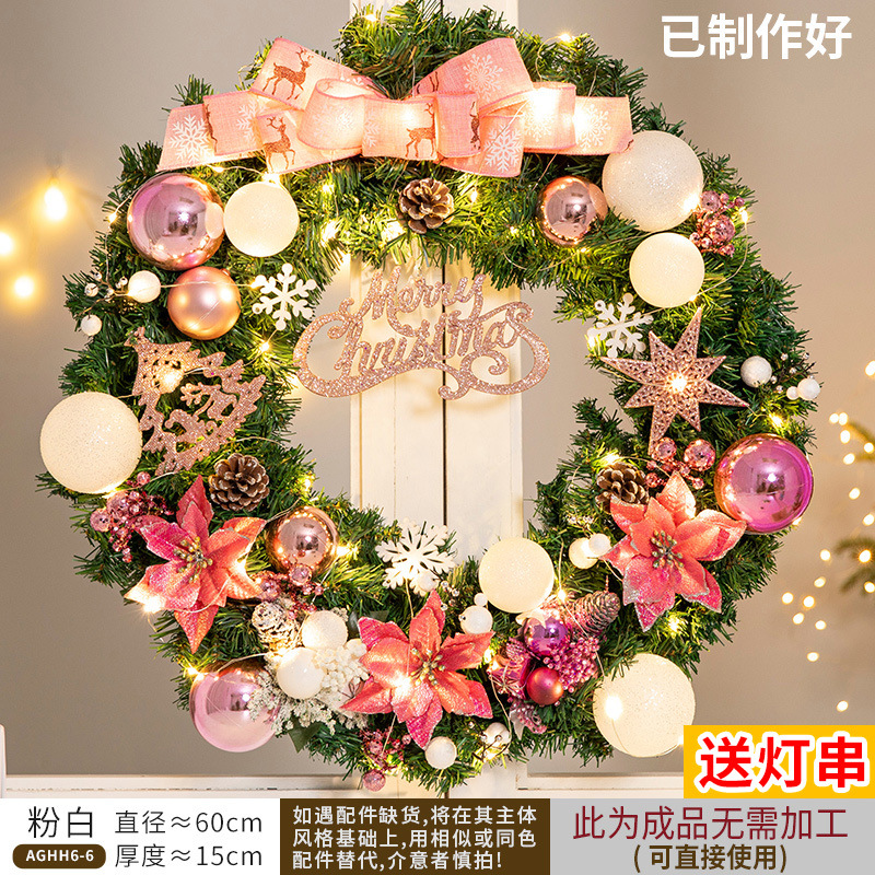 Nueva corona de Navidad, ratán, suministros de decoración navideña, accesorios, colgantes de puertas, colgantes de puertas, adornos de puertas, adornos al por mayor