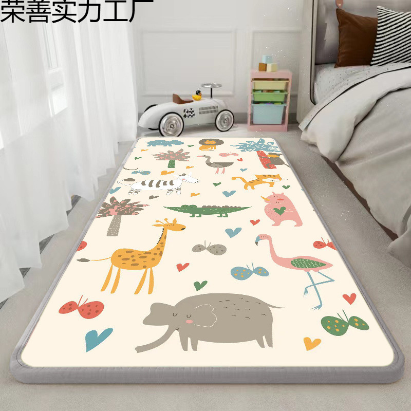 Thickened Bedside Mat, Anti-Fall Climbing Mat, Long Anti-Bed Anti-Fall Head Mat, Baby Crawling Mat, Foam Cotton
