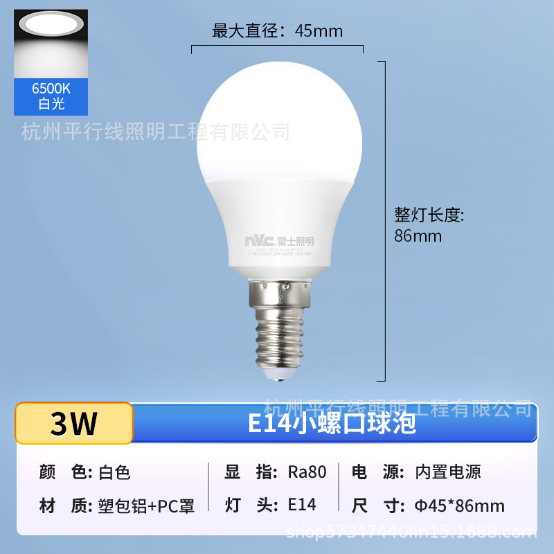 3 watts--e14 screw port