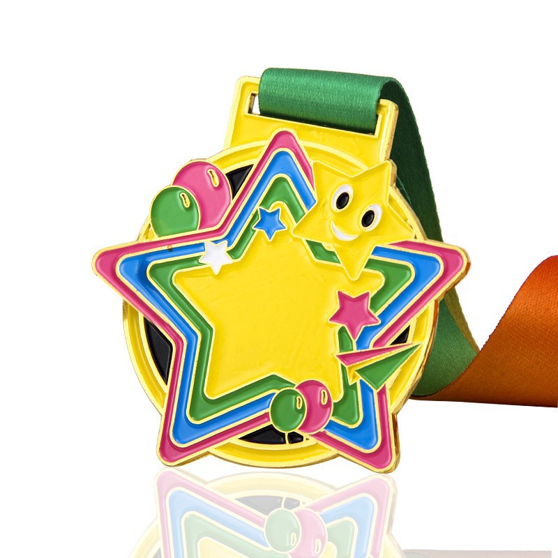 Medalla de oro deportiva bebé oro y plata medalla lista mayorista venta al por mayor descuento juegos infantiles de lectura competencia recompensa