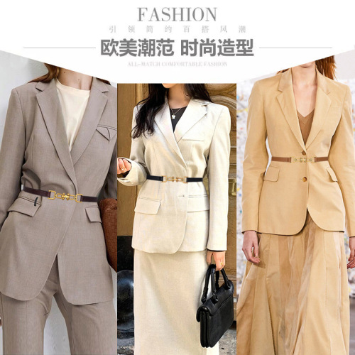 Women's Summer Decorative Suit Coat Belt Fashion Stylish Belted Dress with High-end Belt