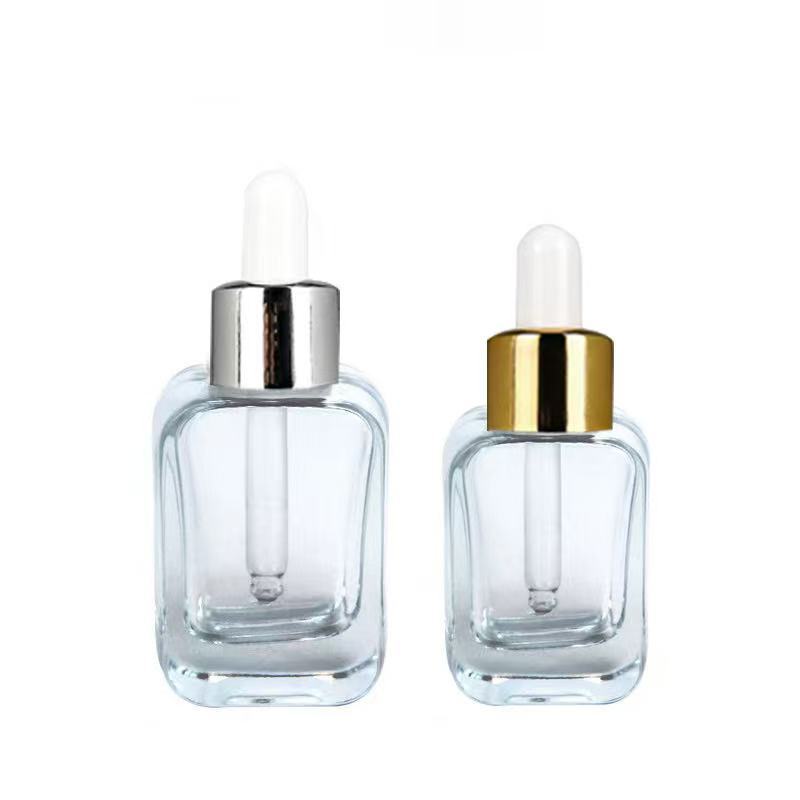 现货30ml50ml扁圆方乳液瓶压泵精华原液瓶滴管精底液瓶厚底玻璃|undefined