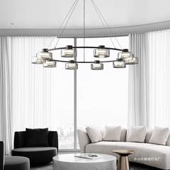 New Italian Full Copper Living Room Grand Chandelier Modern Simple Creative Model Room Villa Master Bedroom Study Large Chandelier