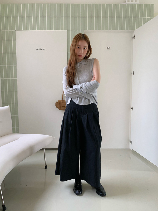 苏奈 韩版压褶遮肉九分裤松弛感阔腿裤25秋款宽松裤子fromanna|undefined