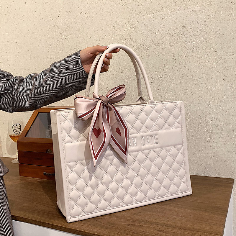 Bolsos para mujer 2024, nuevo estilo, bolso de mano con diseño de rombos, gran capacidad, bolso tote de color liso, texturizado, moderno, bolso bandolera.