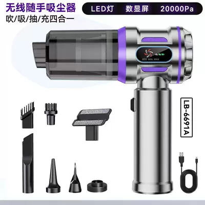 Tozsoranlar, Car Vacuum Cleaner Household - 6691aplussilver-purple-brushless-vacuum-cleaner-with-battery-level-indicator