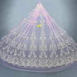现货洒金花型款花型231#LC3013婚纱礼服面料 网纱 喷金花型面料