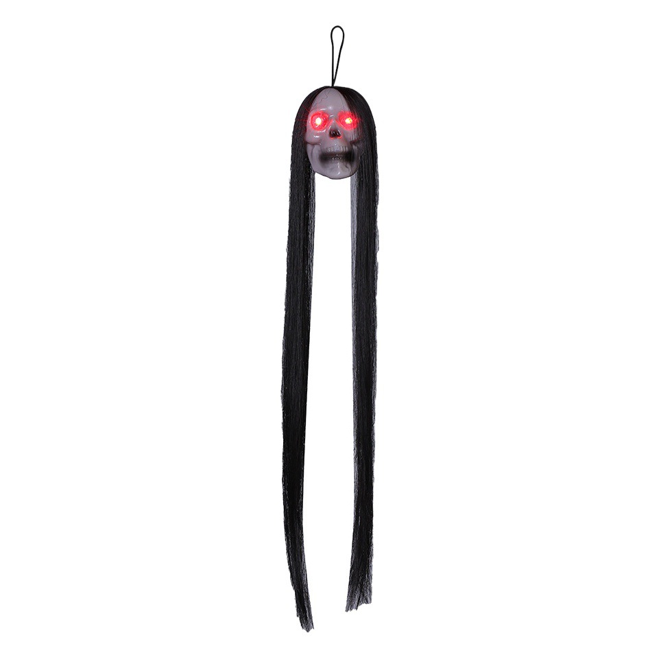 Transfronterizo Halloween nuevo pelo largo Fantasma Luminoso Fantasma Cabeza horror colgando fantasma Casa Encantada escondida habitación escena diseño accesorios de decoración