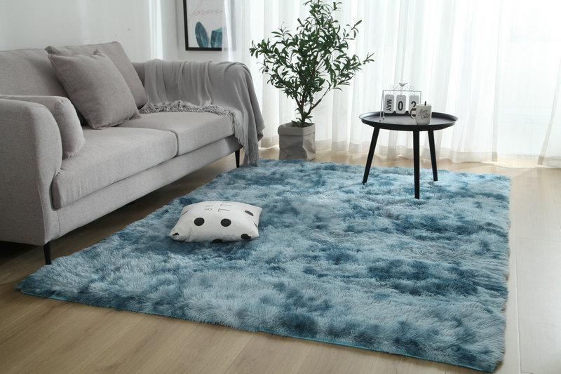 Alfombra de lana de seda de Amazon, estilo ins, sala de estar, alfombra de teñido anudado, dormitorio, manta de cabecera resistente a la suciedad y fácil de cuidar, suministro directo de fábrica