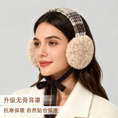 冬季韩版chic风系带撞色毛绒耳罩女生可爱百搭无骨架加厚保暖耳套