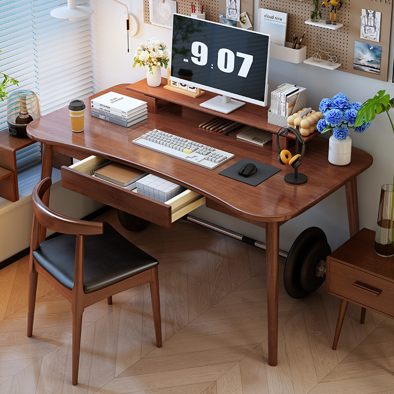 Small Space Desktop Computer Desk, Small Table for Room, Bedroom Home Use, All-Solid Wood Desk, All-Solid Wood Curved Study Table Small Space Desktop Computer Desk, Small Table for Room, Bedroom Home Use, All-Solid Wood Desk, All-Solid Wood Curved Study Table