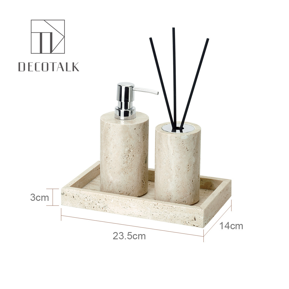 Huangdong Stone Baño de baño de cinco piezas conjunto de lavado conjunto de inodoro de mármol bandeja modelo decoración de la habitación "Viento silencioso"