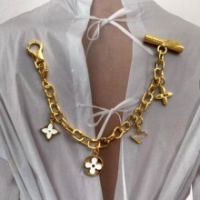 新款大牌正确字母金属链条小香家L家高级装饰配饰链 服装装饰扣链