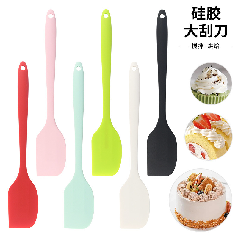 in stock one-piece silicone large spatula baking spatula cake spatula cream scraping knife baking tools