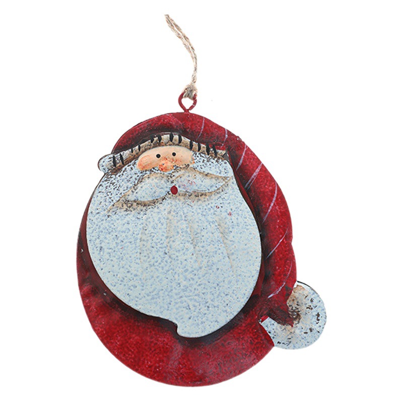 Hong Kong Heng decoraciones de Navidad colorido hierro vintage apenado adornos árbol de Navidad bufanda muñeco de nieve colgante diseño de escena