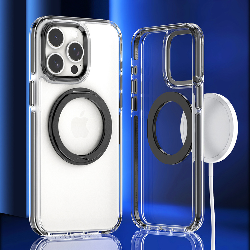 2色祺彩回転マグネットはサムスンアップルiPhone15/16携帯ケースの転倒防止サポートに適しています。|undefined