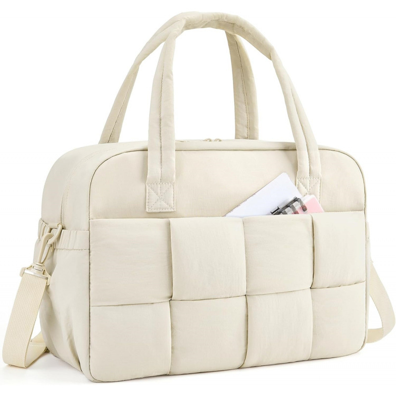 Nueva bolsa de fitness para mujeres bolsas de viaje plumadas bolsas de viaje con compartimiento de computadora portátil bolsas de viaje