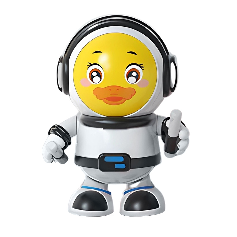 Nuevo baile eléctrico Spaceman pequeño pato lindo música baile ligero columpio muñeca eléctrica juguetes educativos para niños