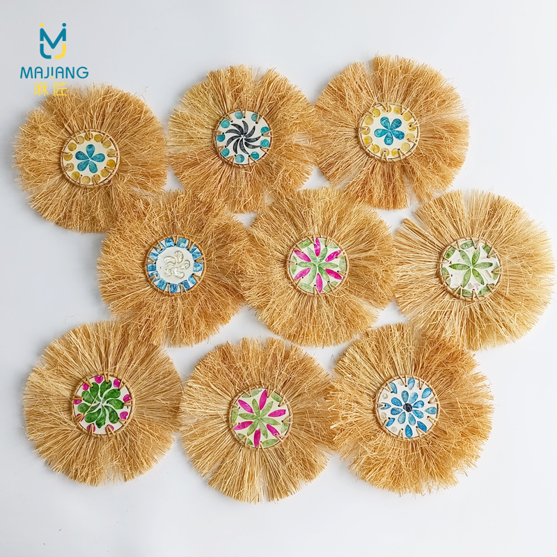 쉘 펜던트 혼합 색상, 직경 10cm, 술 포함 27CM, 약 56g