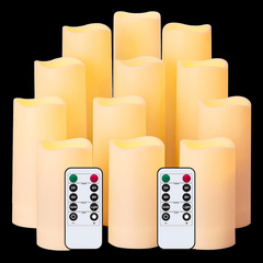 国境を越えた屋外防水電子キャンドルホテルのウェディング装飾撮影シーンにLED波口キャンドルランプを配置する