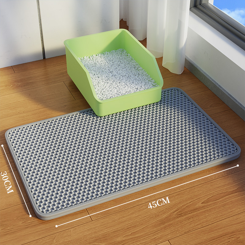 猫砂マット外はね防止マットコントロール砂はね防止猫盆砂板ペットマット二重超用品|undefined